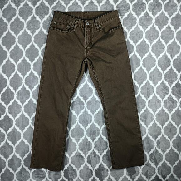 Levis 514 Jeans Mens 32x30 Brown Slim Straight Denim 5 Pocket Zip Fly (32x28.5) - Picture 1 of 12